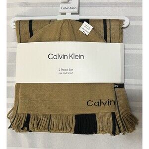 Calvin Klein mens Reversible Beanie and Raschel Scarf Set